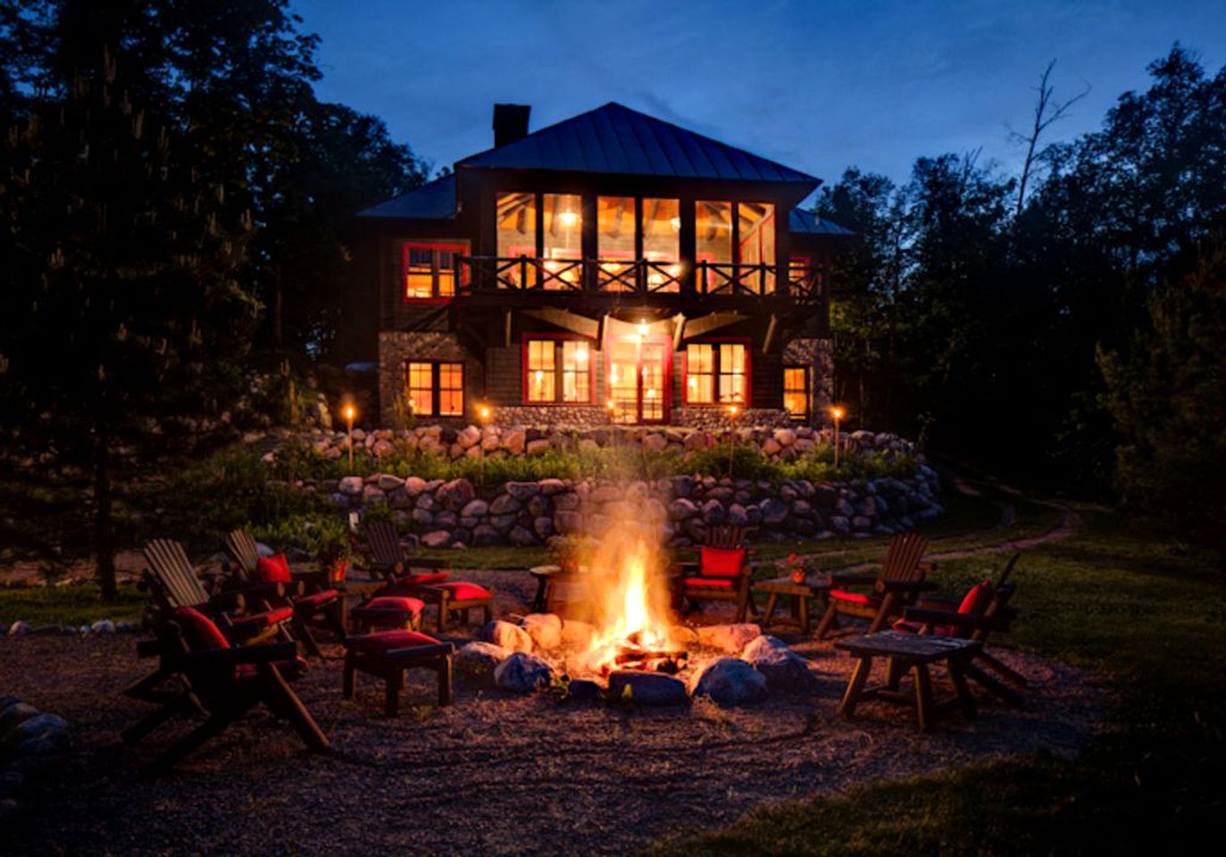 Two Waterfront Log Cabins Ideal for a Family Reunion on Star Lake, Wisconsin