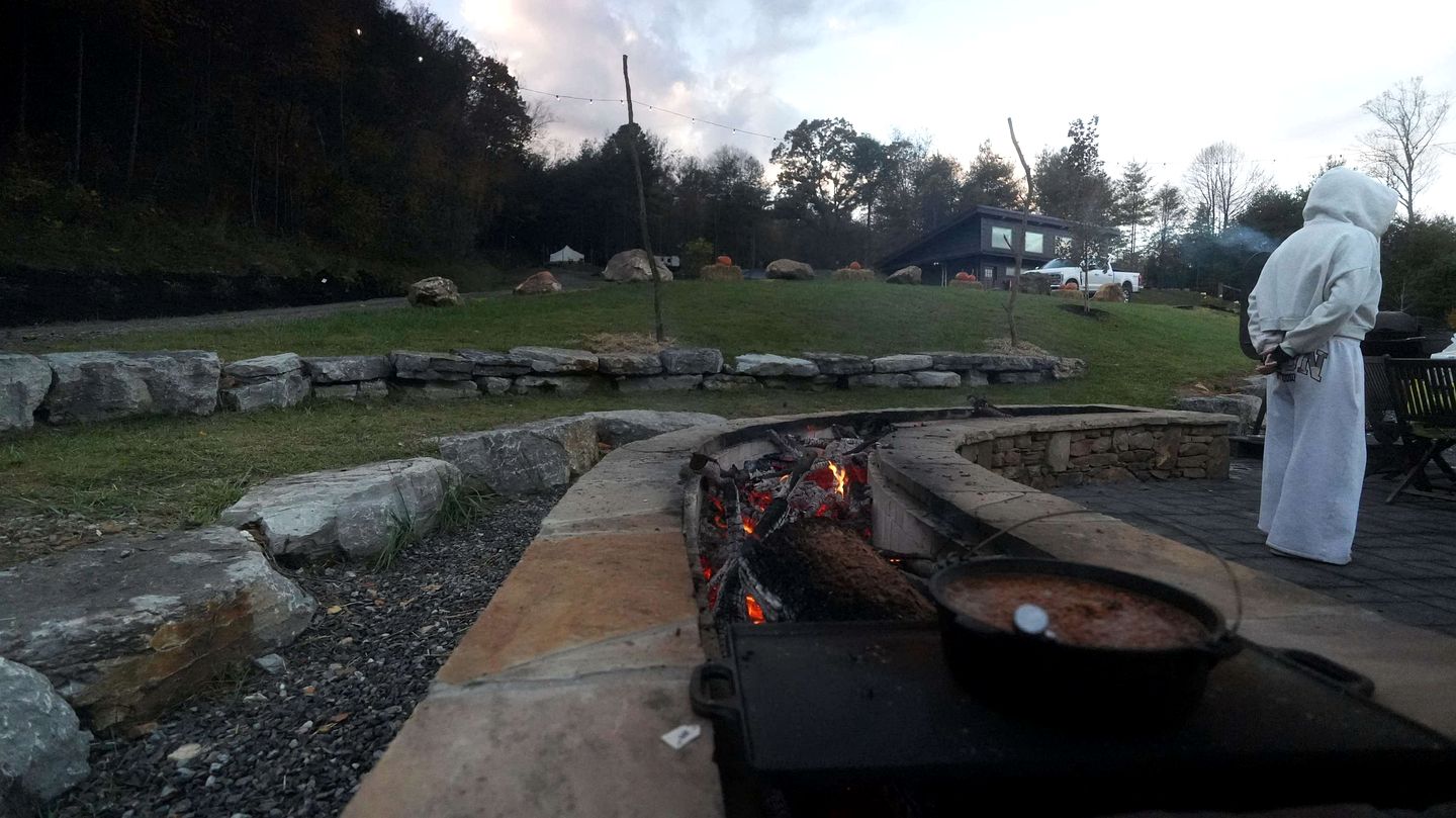 Stargazer’s Glamping Retreat with Hot Tub and Fireside Lounge Seating in Waynesville, North Carolina