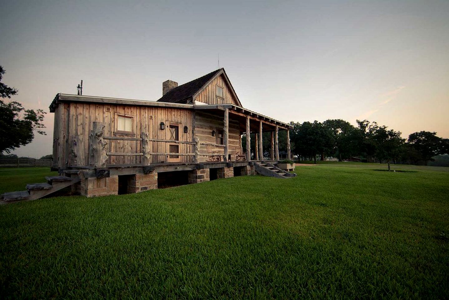 Romantic Cabin Rental for Two with Stone Fireplace in New Ulm, Texas