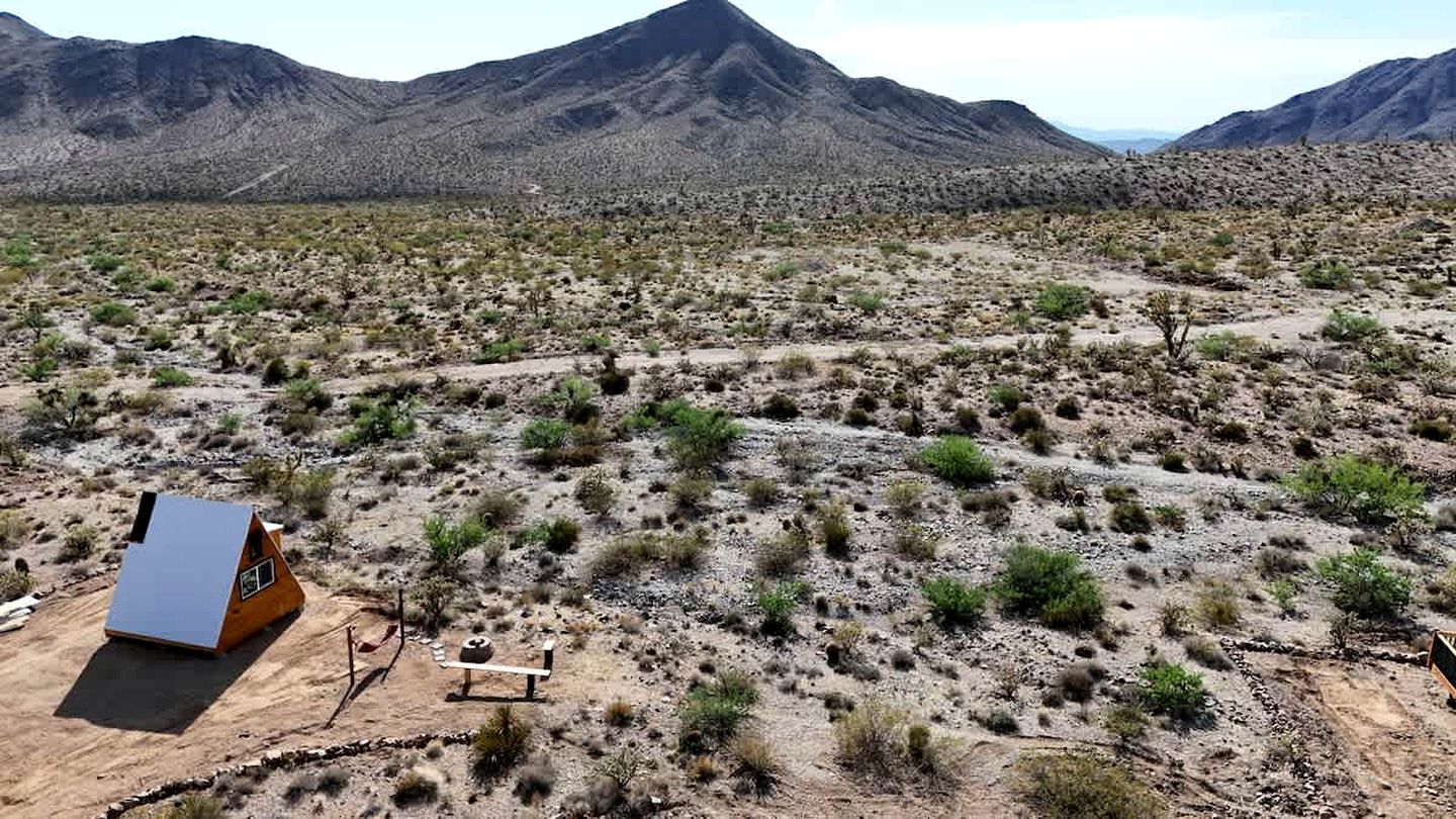 Secluded Desert A-Frame Tiny Home with Exclusive Privacy near Skywalk | Mohave County, Arizona