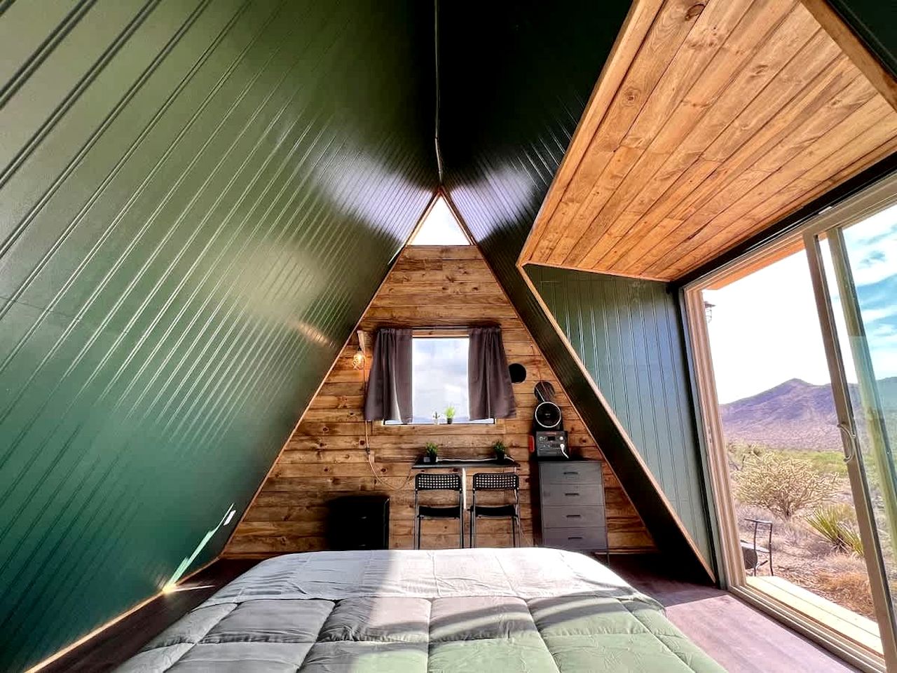 Secluded Desert A-Frame Tiny Home with Exclusive Privacy near Skywalk | Mohave County, Arizona
