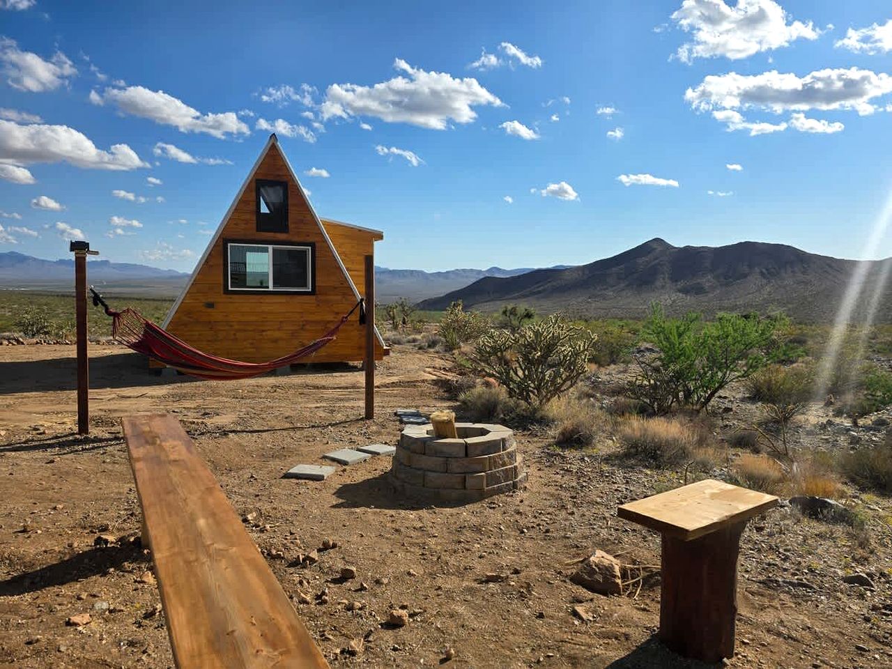 Secluded Desert A-Frame Tiny Home with Exclusive Privacy near Skywalk | Mohave County, Arizona