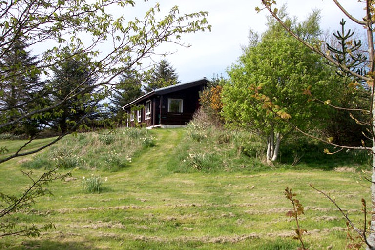 Cabins near Sanna Bay in Scotland.