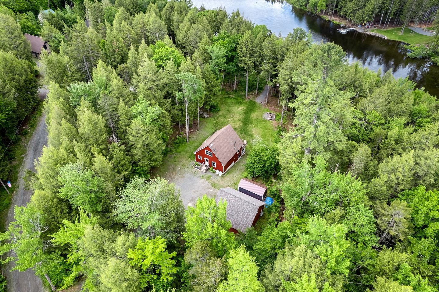 Stunning Cabin Surrounded by Trees and Fire Pit Provided in Bowerbank, Maine