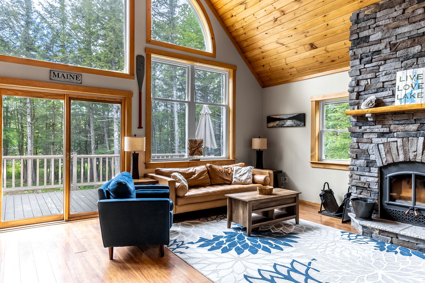 Stunning Cabin Surrounded by Trees and Fire Pit Provided in Bowerbank, Maine