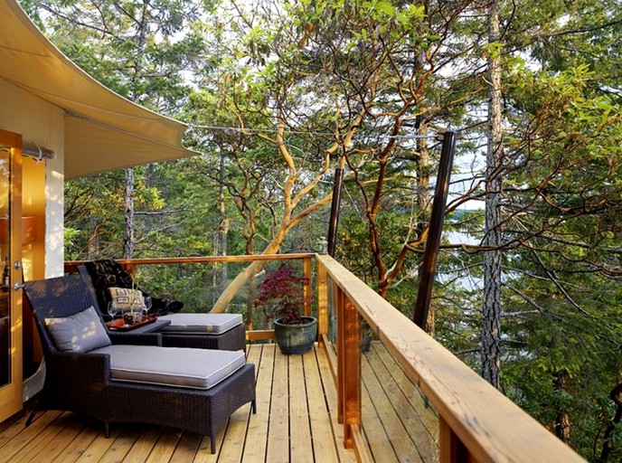 Decking of tent house rental in BC