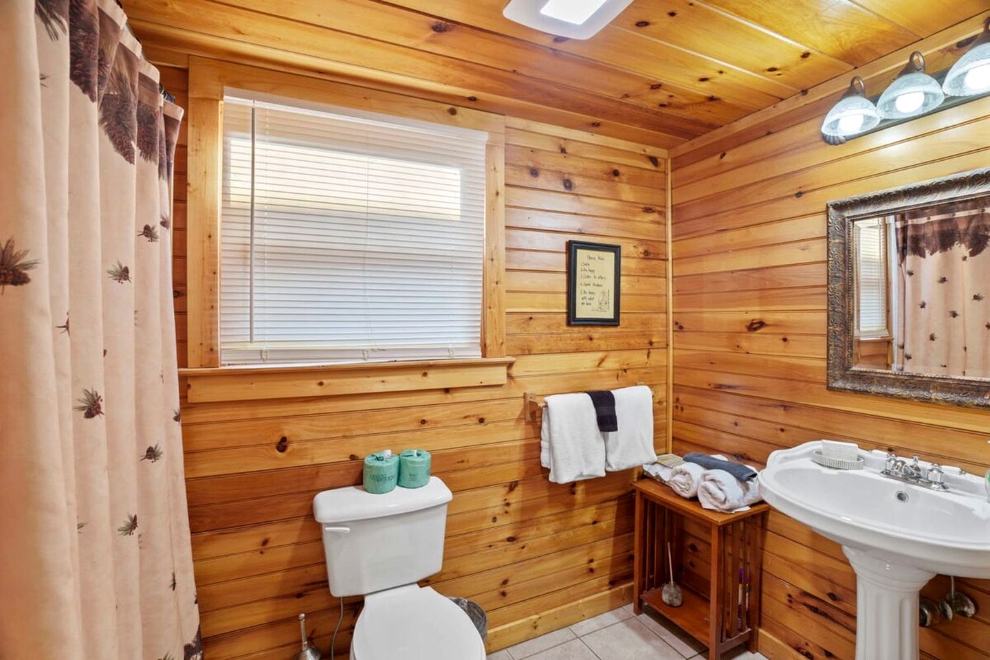 Stunning Log Cabin with Movie Theatre & Hot Tub near Arts and Crafts District in Gatlinburg, TN