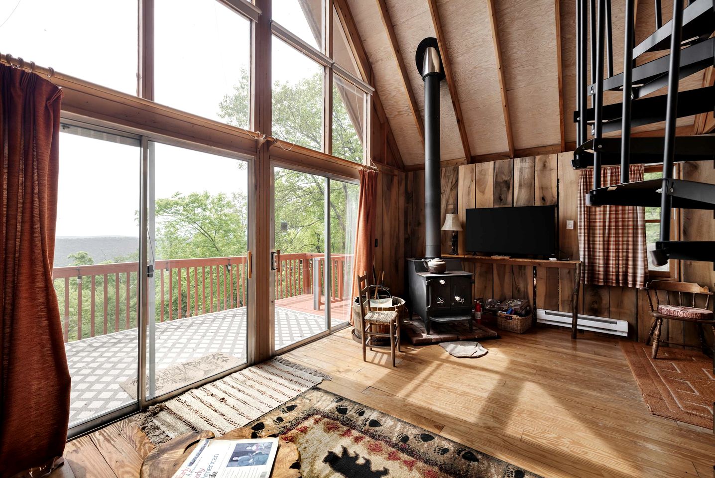 Rustic-Modern Chalet w/ Fire Pit, Deck & Views in Slanesville, WV