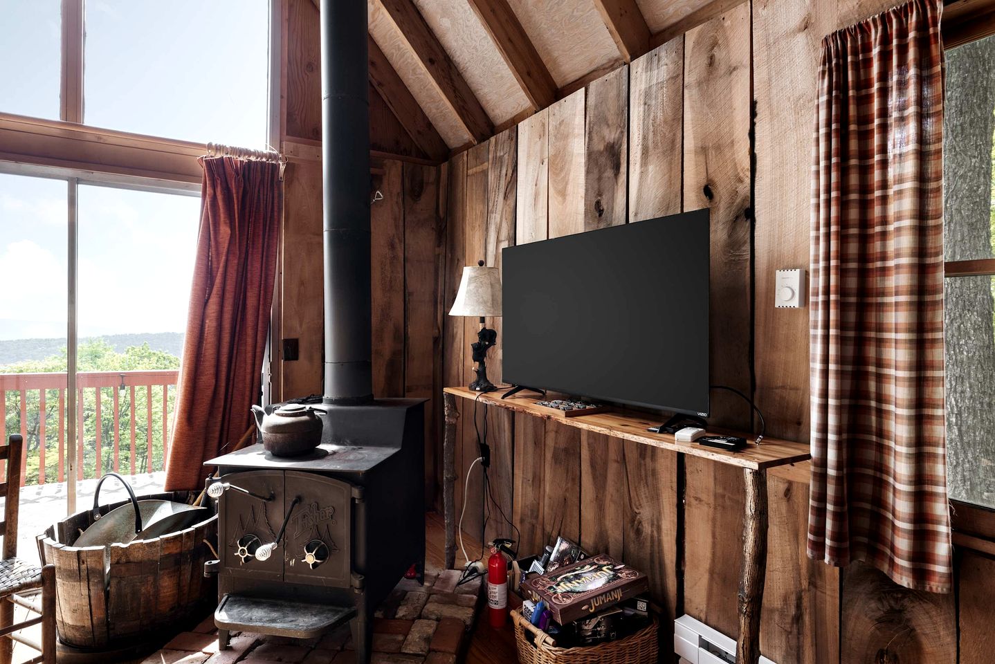 Rustic-Modern Chalet w/ Fire Pit, Deck & Views in Slanesville, WV