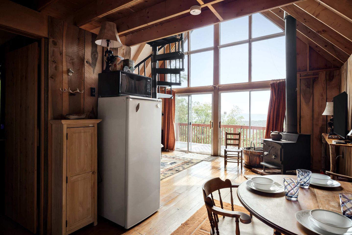 Rustic-Modern Chalet w/ Fire Pit, Deck & Views in Slanesville, WV