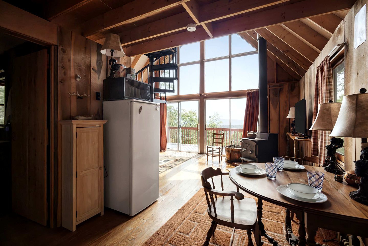 Rustic-Modern Chalet w/ Fire Pit, Deck & Views in Slanesville, WV