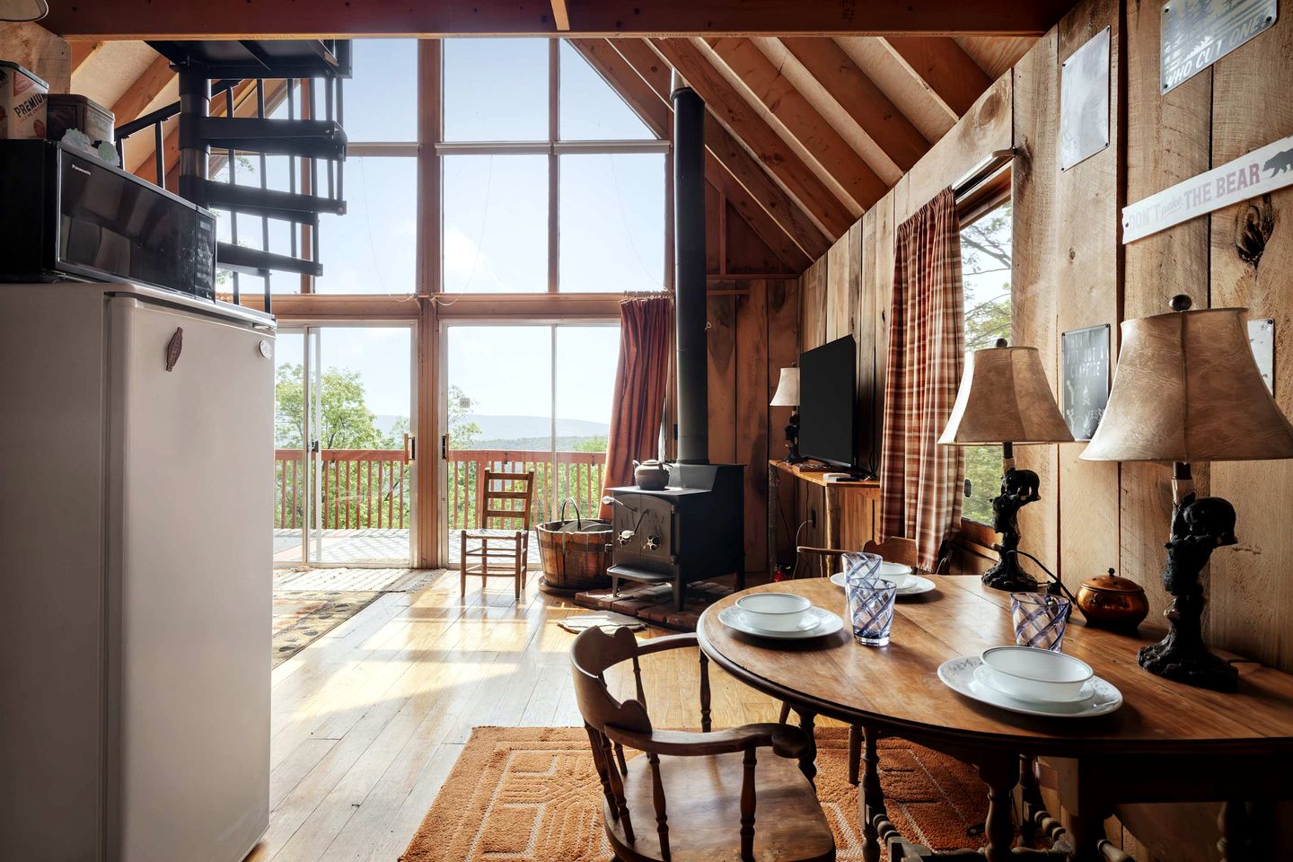 Rustic-Modern Chalet w/ Fire Pit, Deck & Views in Slanesville, WV