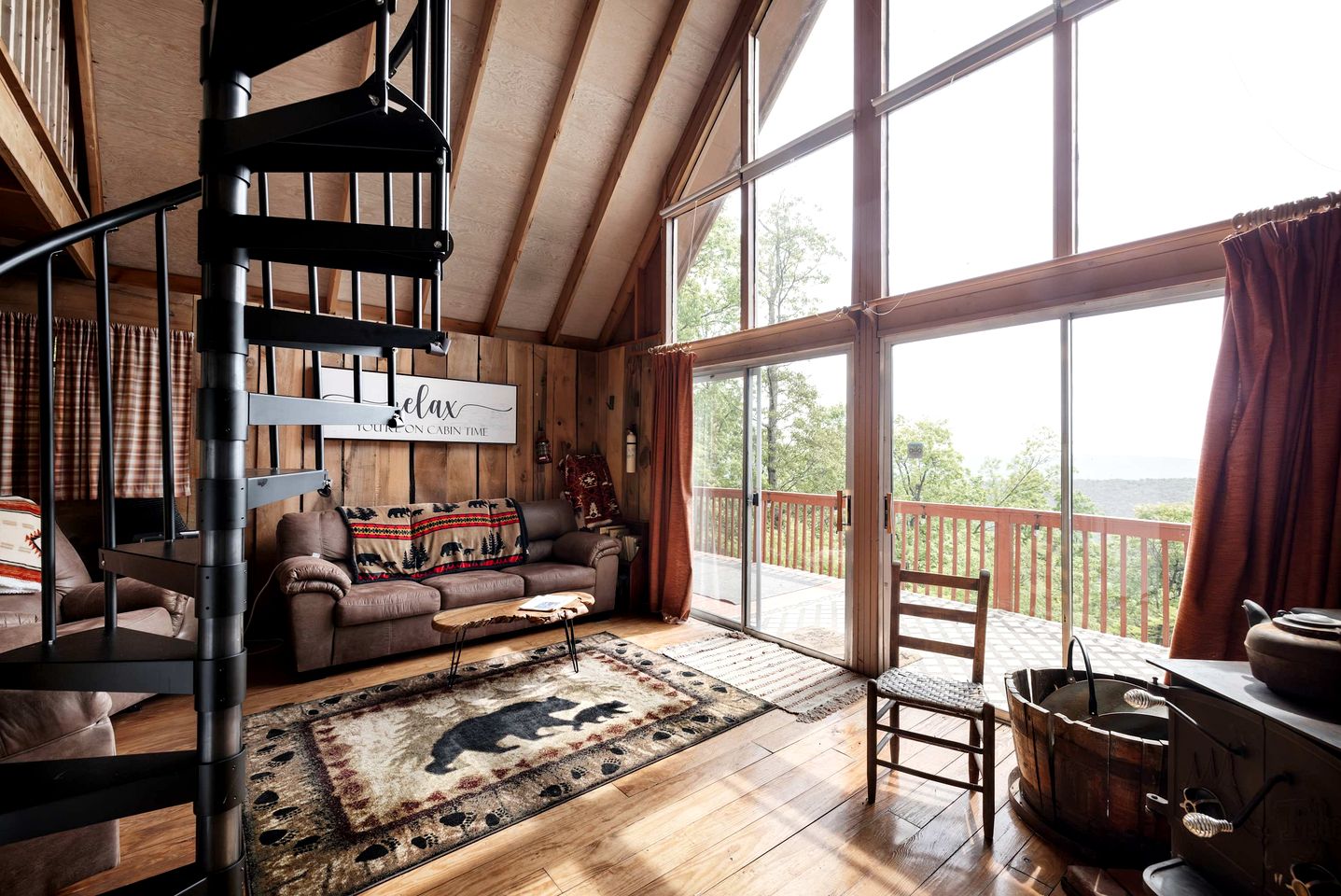 Rustic-Modern Chalet w/ Fire Pit, Deck & Views in Slanesville, WV