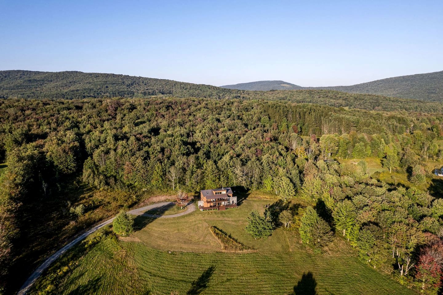 Secluded Contemporary Haven with Fire Pit & Sweeping Vistas in Margaretville, New York