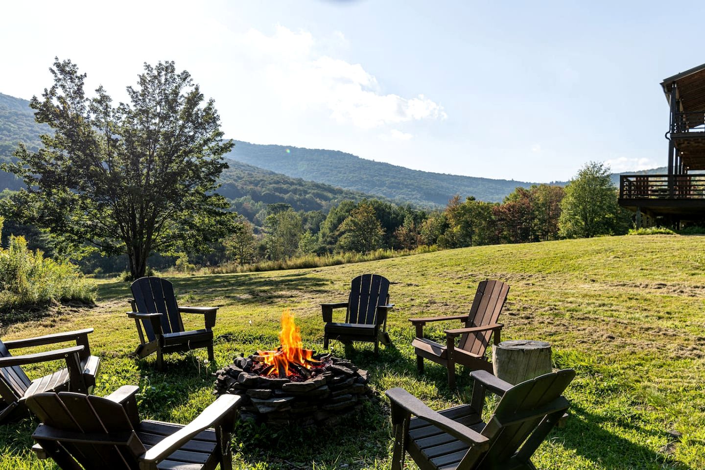 Secluded Contemporary Haven with Fire Pit & Sweeping Vistas in Margaretville, New York