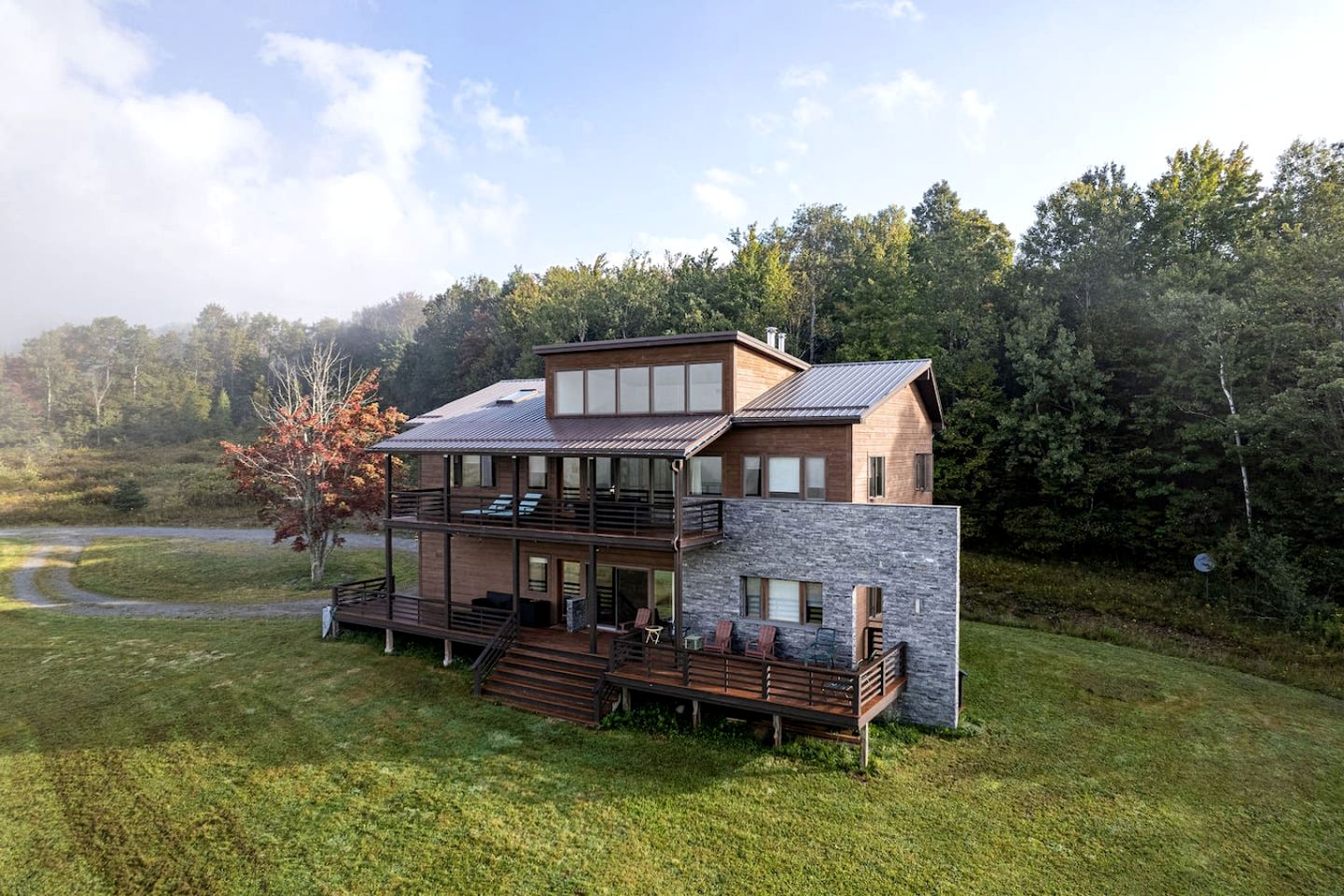 Secluded Contemporary Haven with Fire Pit & Sweeping Vistas in Margaretville, New York