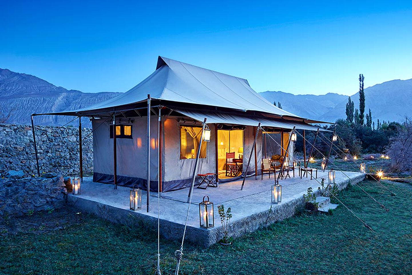 Stunning Modern Safari Tent Rentals with Private Patio near Leh, Jammu and Kashmir