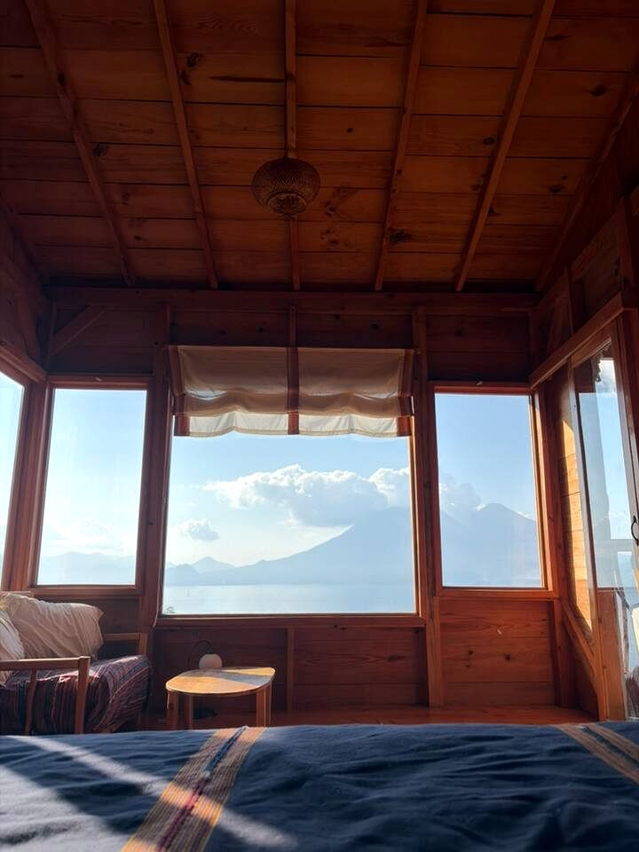 Romantic Private Cabin with Panoramic Lake & Volcano Sunrise Views Near San Marcos La Laguna, Guatemala