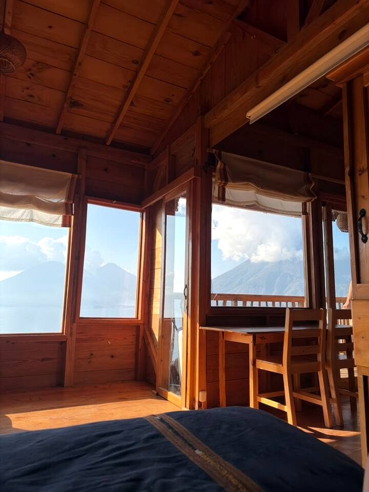 Romantic Private Cabin with Panoramic Lake & Volcano Sunrise Views Near San Marcos La Laguna, Guatemala
