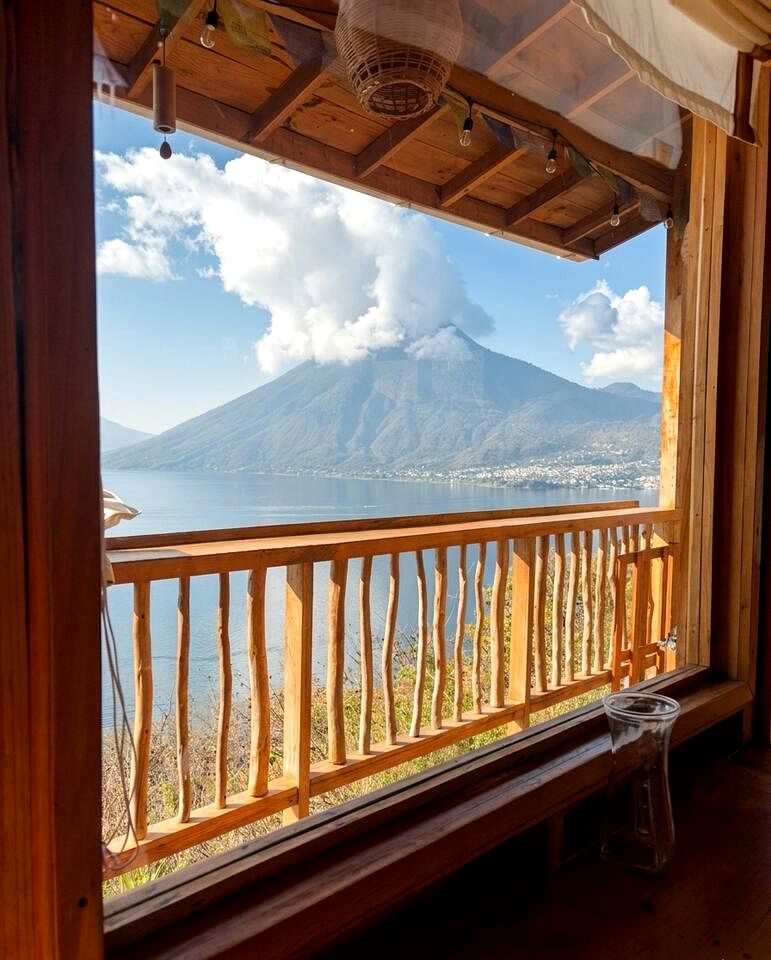 Romantic Private Cabin with Panoramic Lake & Volcano Sunrise Views Near San Marcos La Laguna, Guatemala