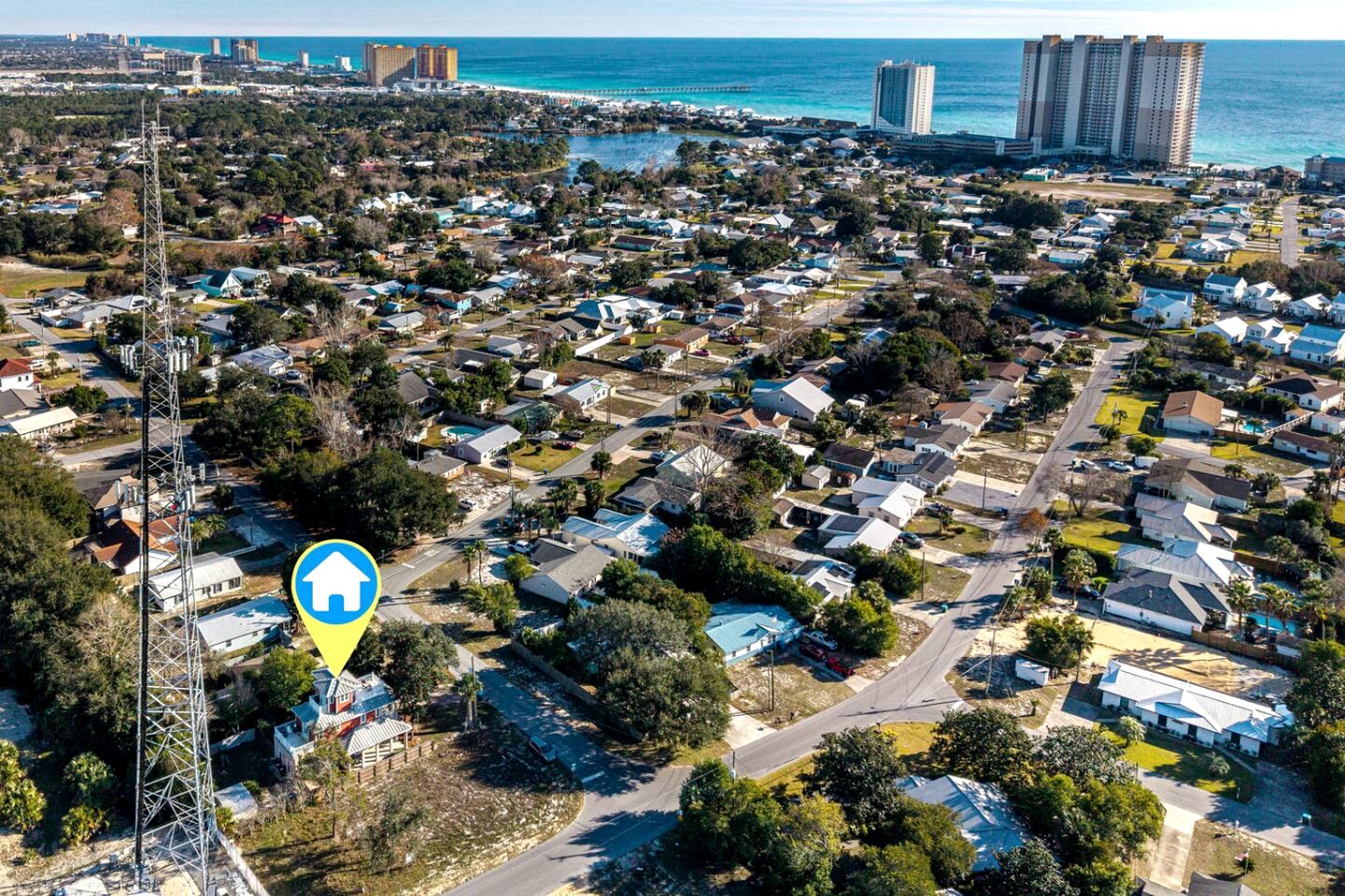 Coastal Beach Home with BBQ Grill & Kids Playground in Panama City Beach, Florida