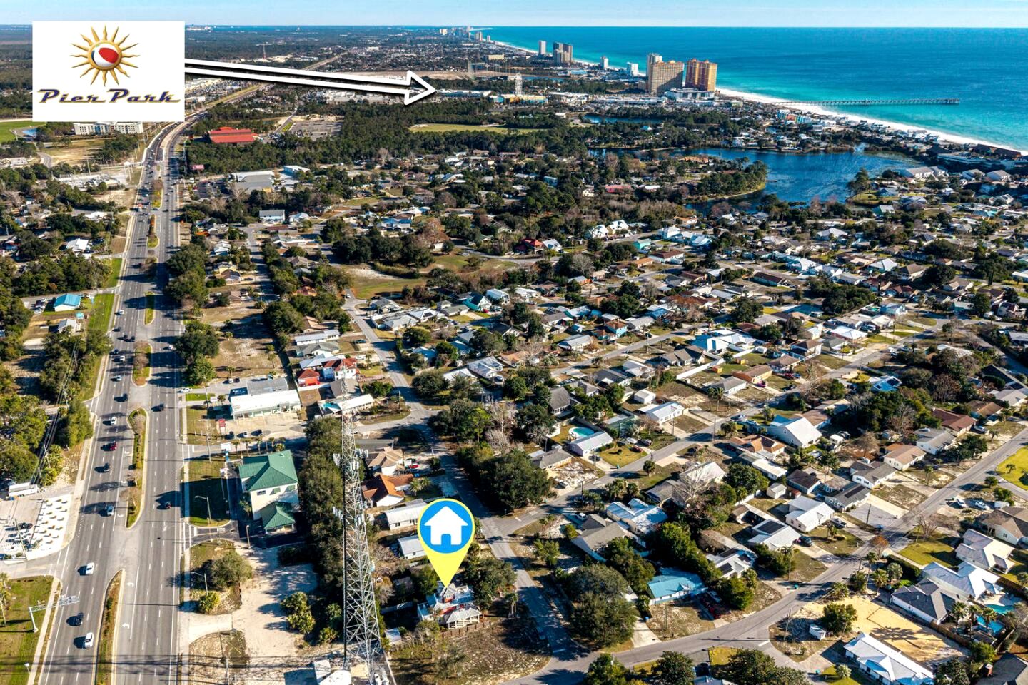 Coastal Beach Home with BBQ Grill & Kids Playground in Panama City Beach, Florida