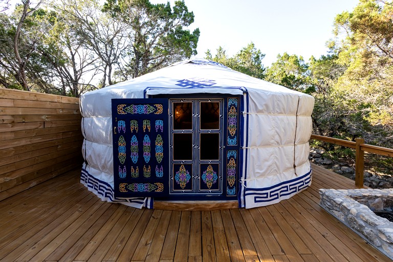 Cozy Couples Yurt with Hot Tub in Dripping Springs, Texas