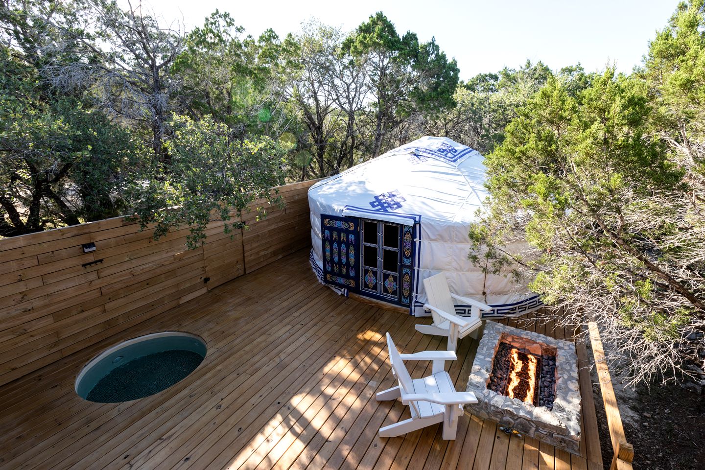 Cozy Couples Yurt with Hot Tub in Dripping Springs, Texas