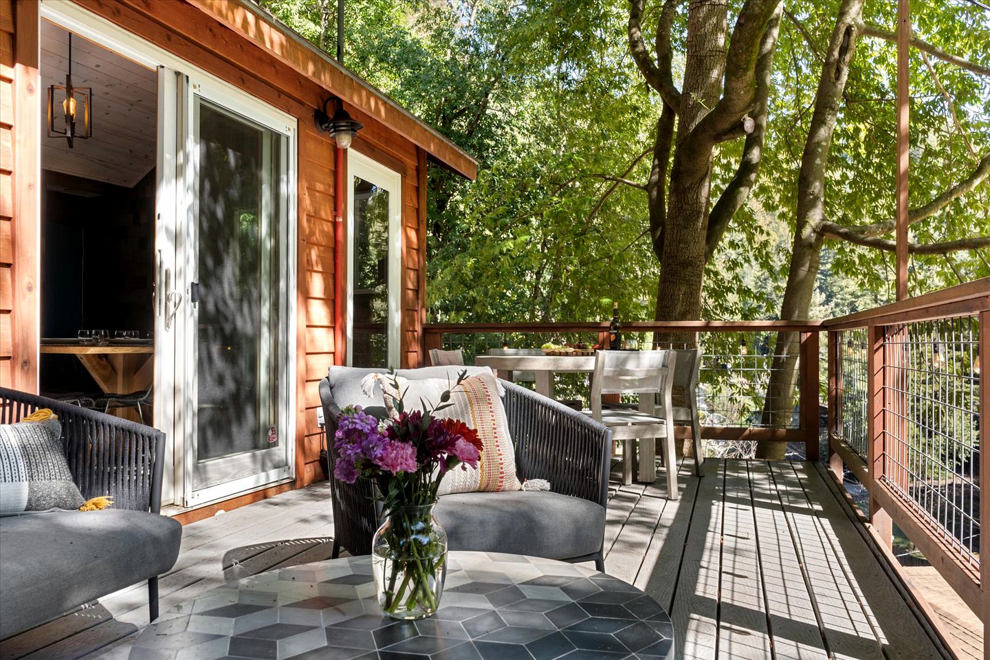 Dog Friendly Glamping on the Russian River with a Hot Tub and Views