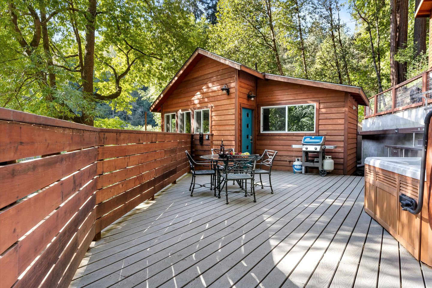 Dog Friendly Glamping on the Russian River with a Hot Tub and Views