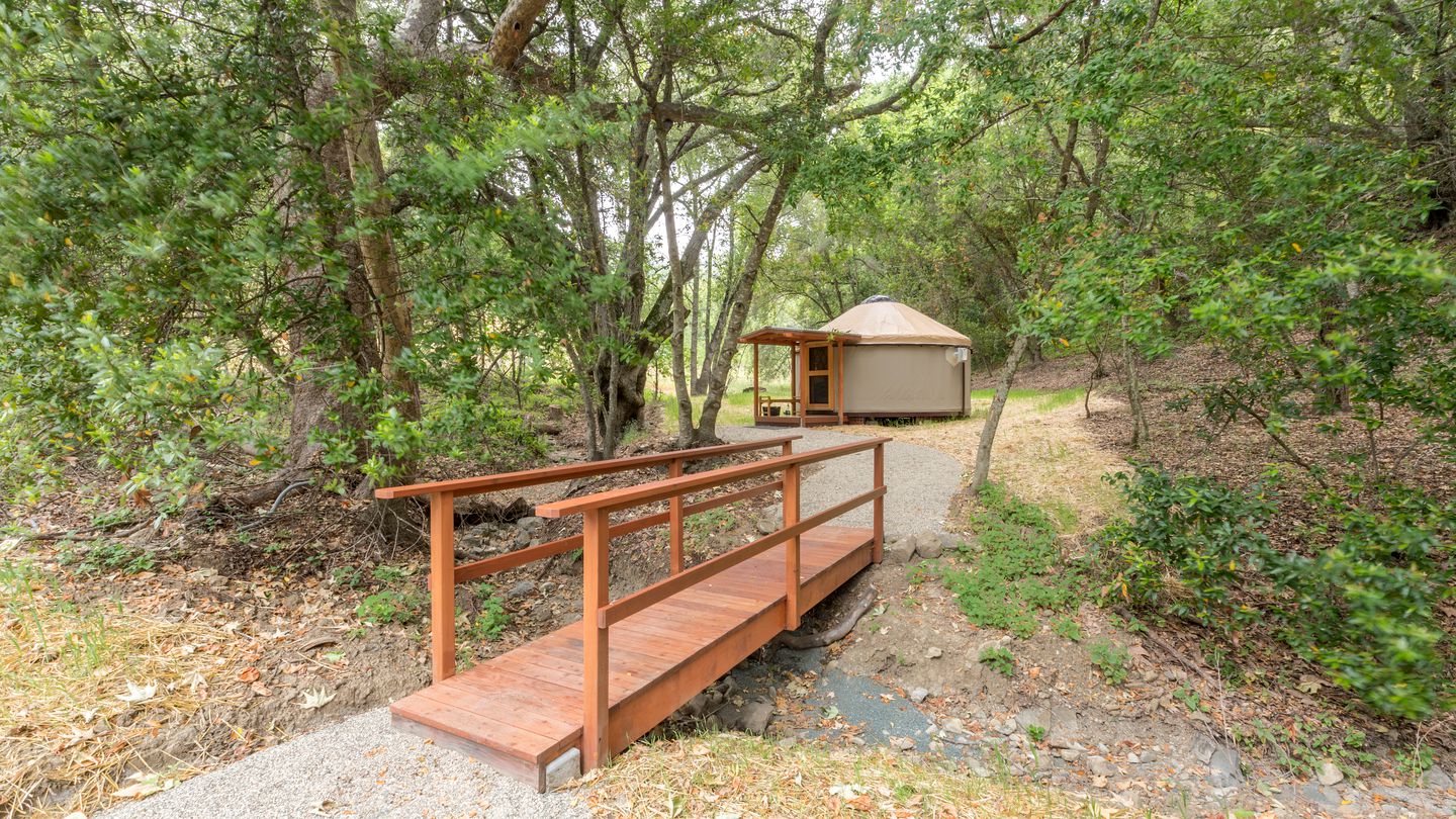 Chic Woodland Yurt Rental on a Wellness Ranch in Southern California