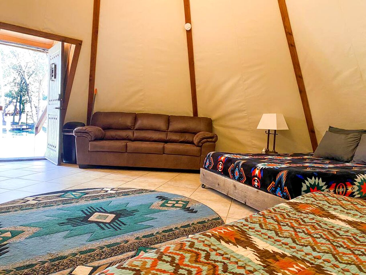Charming Creekside Tipi Rental in Seguin, Perfect for Glamping Vacations in Texas
