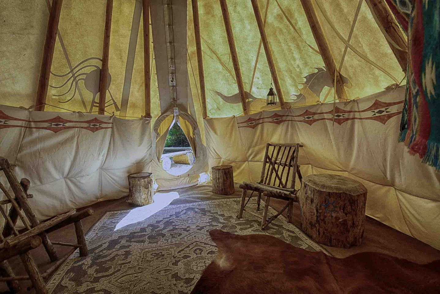 Secluded Riverfront Tipi Retreat Surrounded by Pines in Garden Valley Idaho