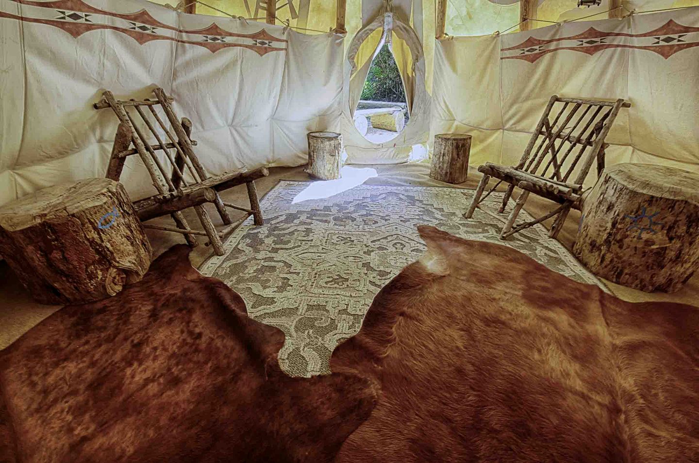 Secluded Riverfront Tipi Retreat Surrounded by Pines in Garden Valley Idaho