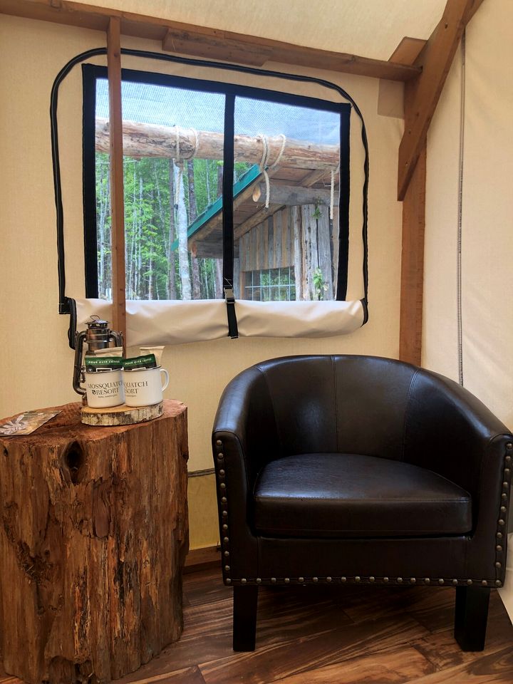 Eco Friendly Safari Tent with a Creek View in Forks, Washington, near the Hoh Rainforest