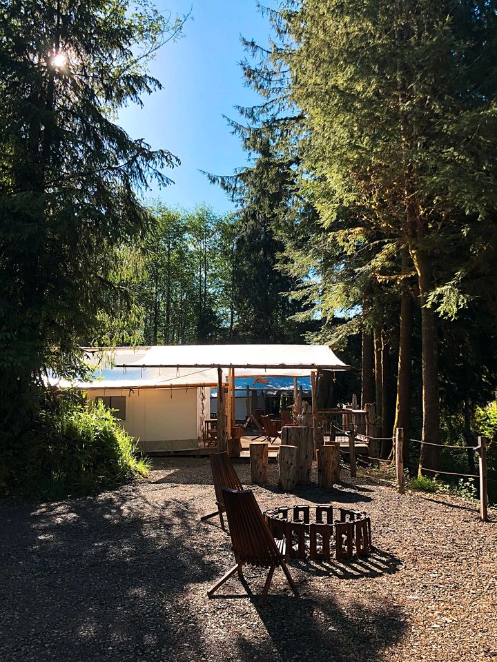 Eco Friendly Safari Tent with a Creek View in Forks, Washington, near the Hoh Rainforest