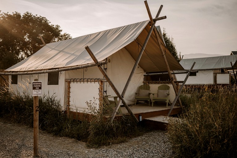 Incredible Safari Tent on a Boutique Glampground for a Fantastic Getaway in Emigrant, Montana
