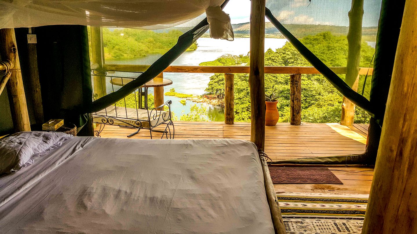 Tented Cabins Overlooking Source of Nile River in Uganda