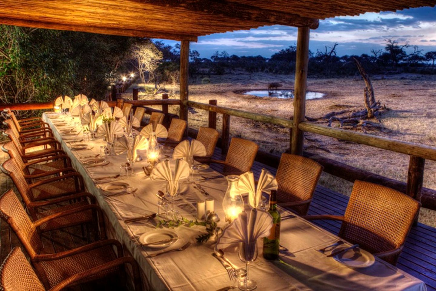 Thatched Cabins along the Savute Chanel in Botswana