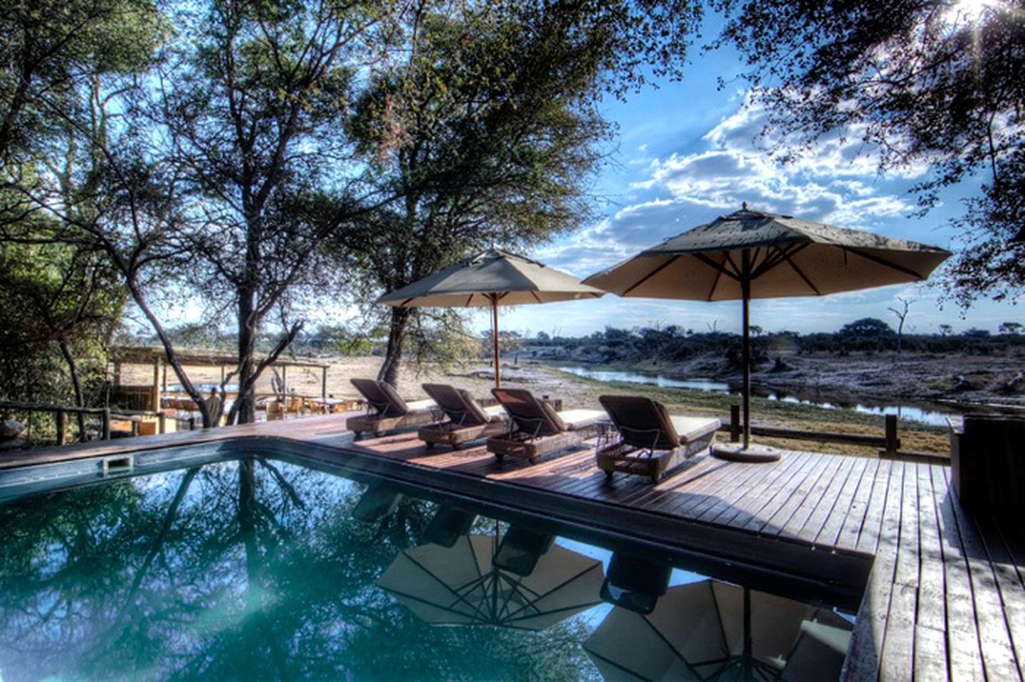 Thatched Cabins along the Savute Chanel in Botswana