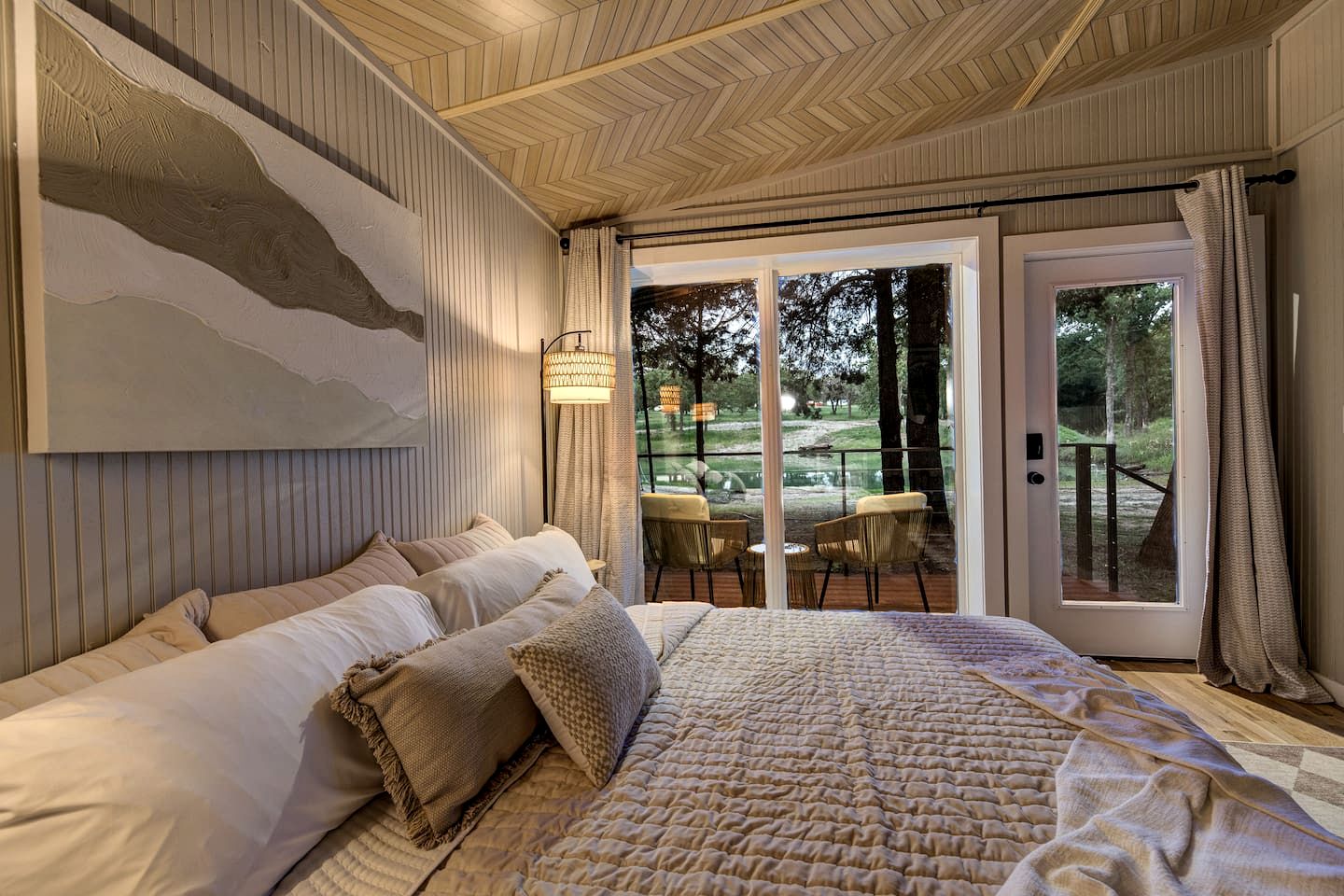Enchanted Woodland Cabins by the Mountain in Texas with Private Pond and Scenic Trails