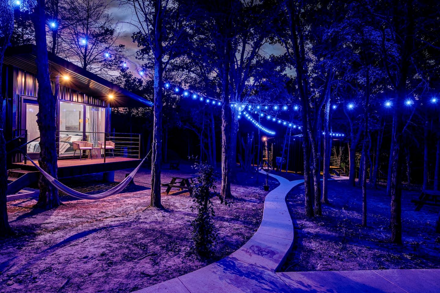 Enchanted Woodland Cabins by the Mountain in Texas with Private Pond and Scenic Trails