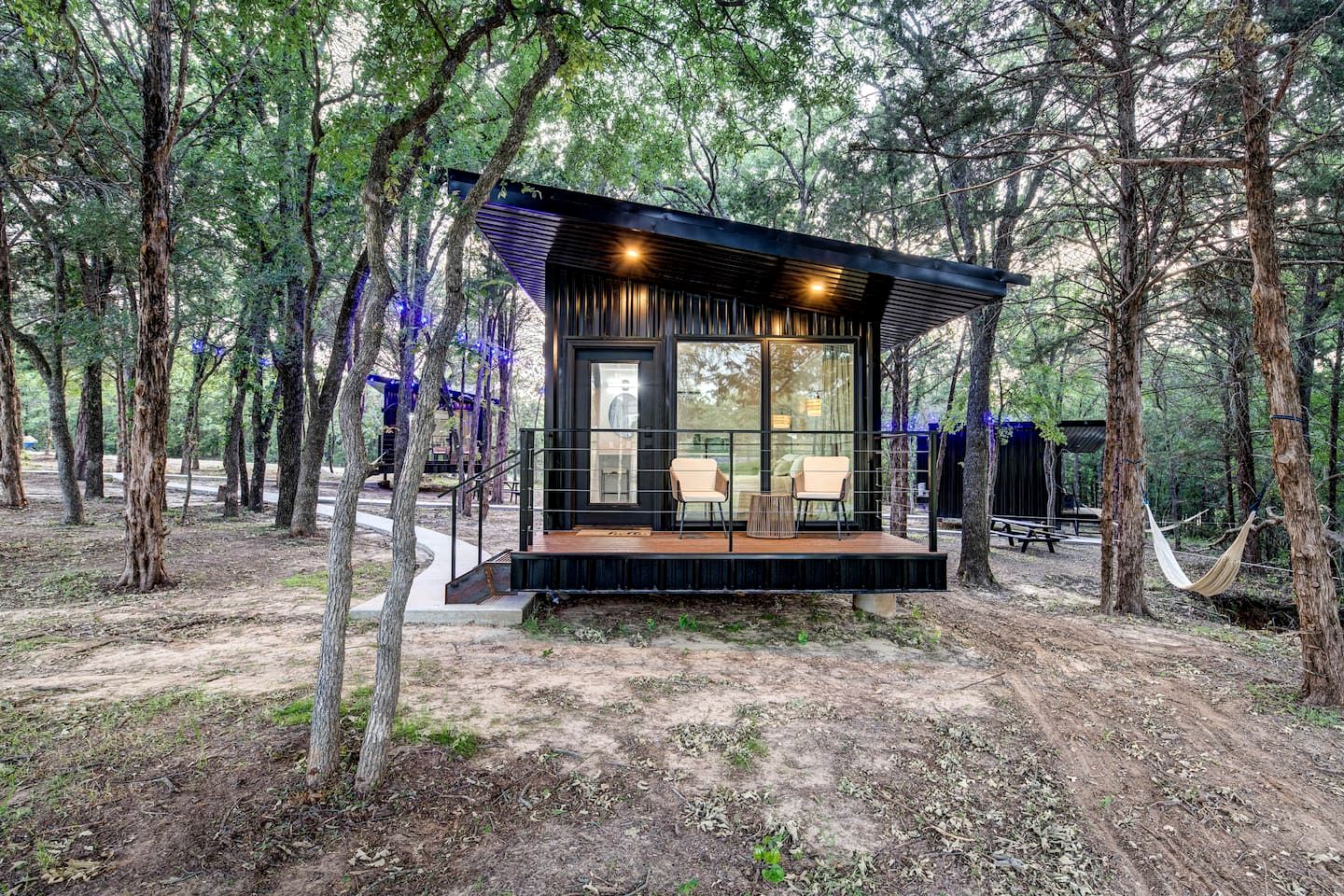 Enchanted Woodland Cabins by the Mountain in Texas with Private Pond and Scenic Trails