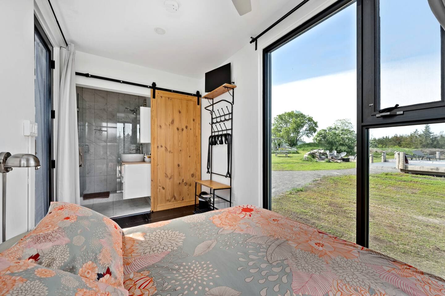 Stylish Shipping Container Retreat with Barn Lounge near Picton, Prince Edward County