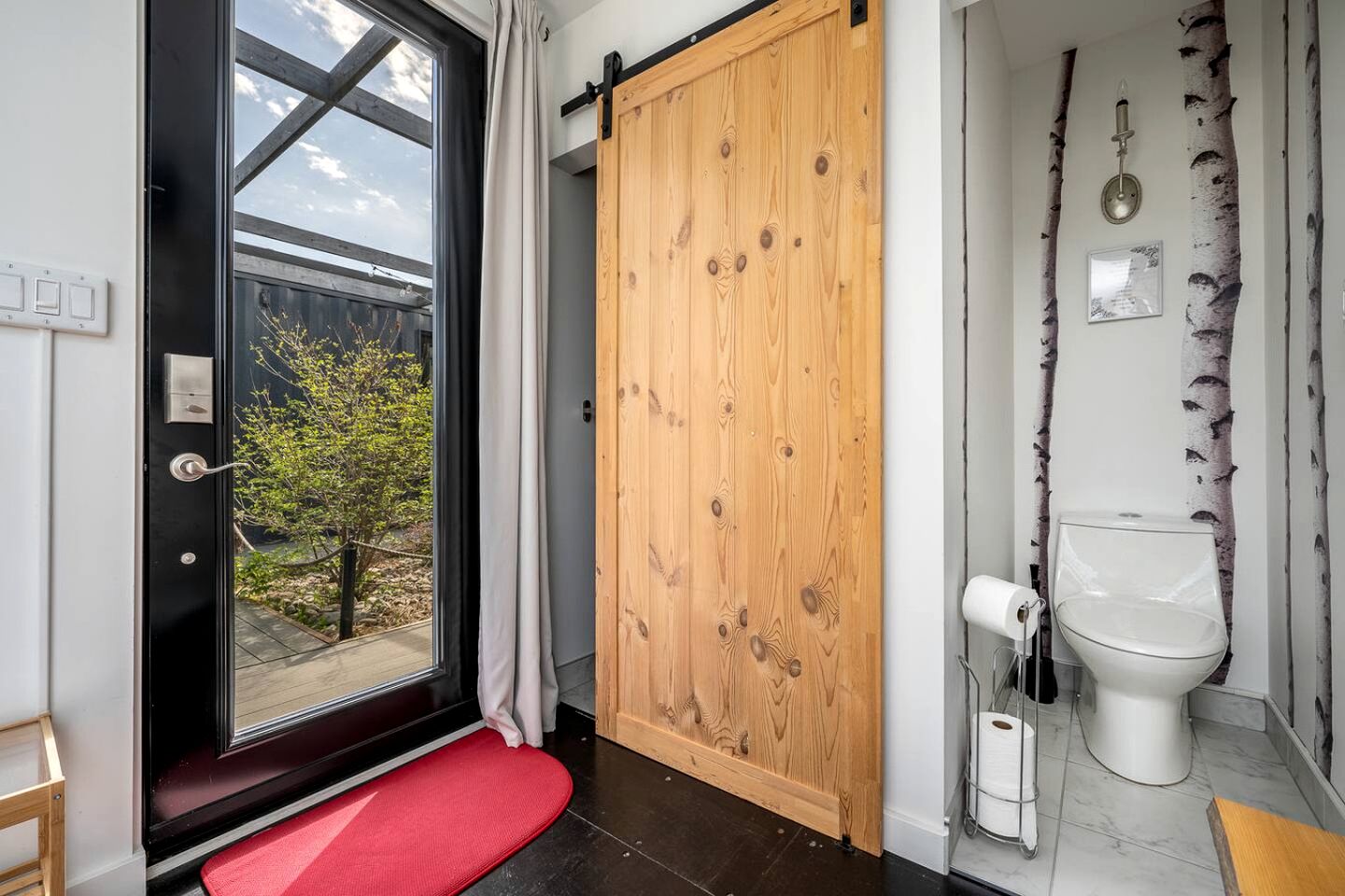 Stylish Shipping Container Retreat with Barn Lounge near Picton, Prince Edward County
