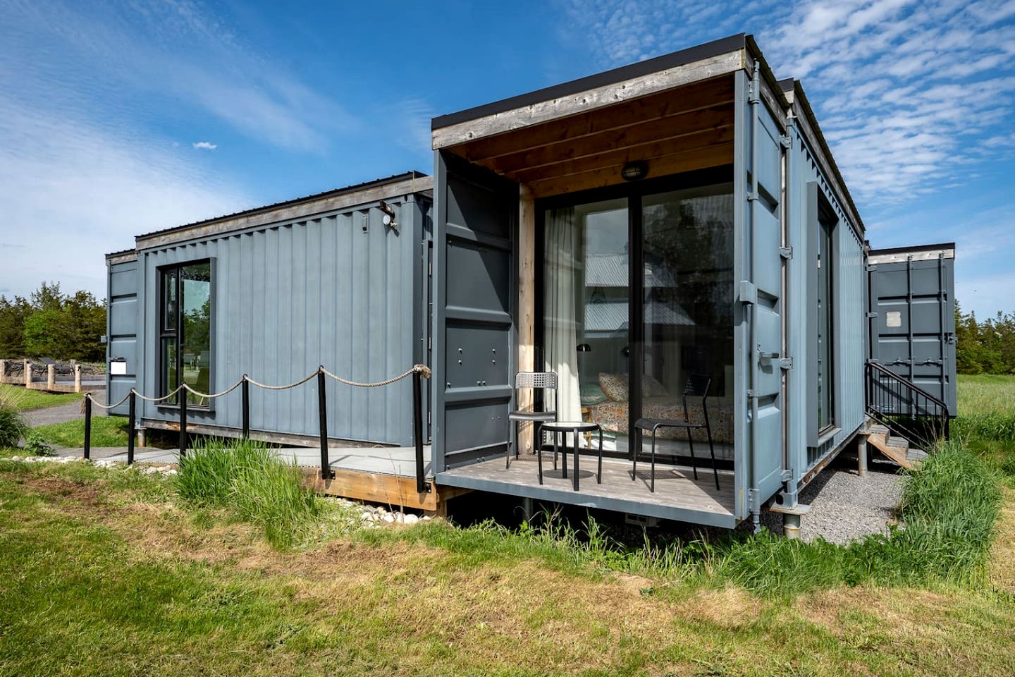 Charming Shipping Container Retreat with Barn Lounge near Sandbanks in Prince Edward County, Ontario
