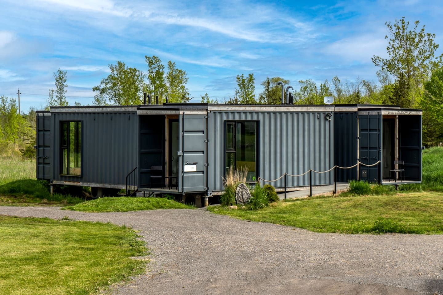 Charming Shipping Container Retreat with Barn Lounge near Sandbanks in Prince Edward County, Ontario