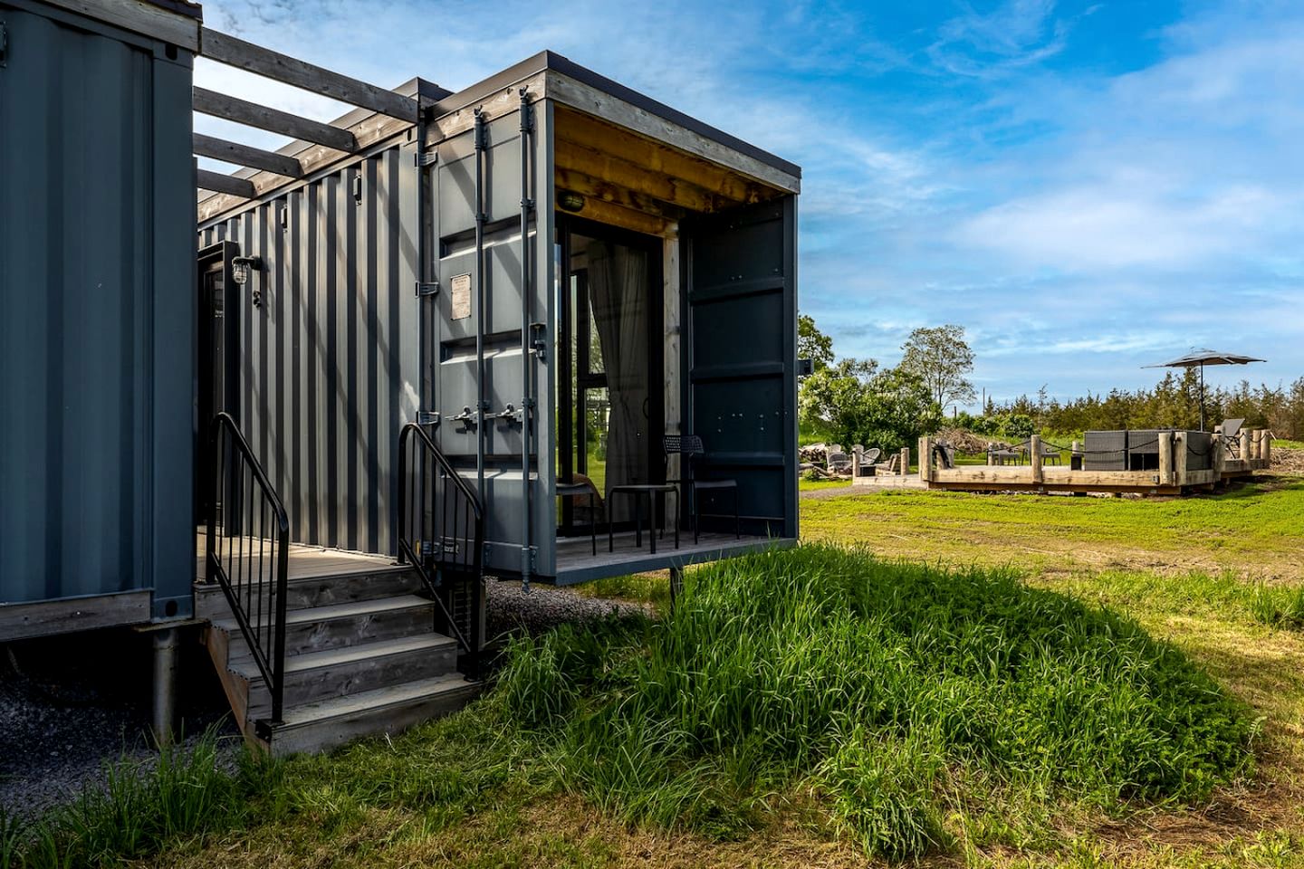 Charming Shipping Container Retreat with Barn Lounge near Sandbanks in Prince Edward County, Ontario