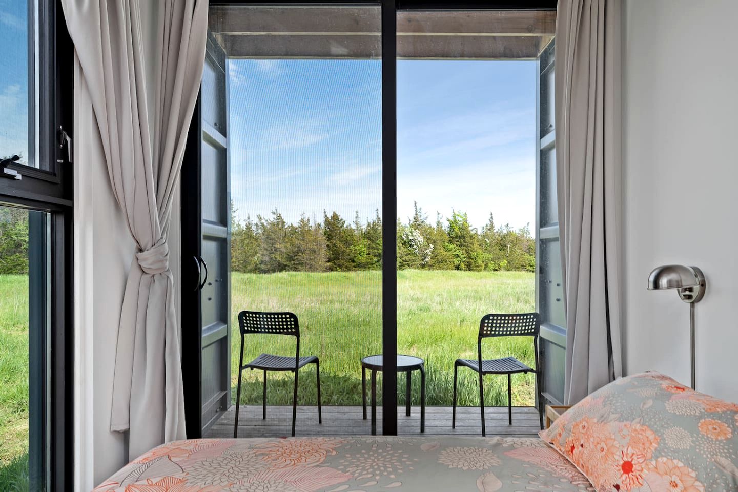 Stylish Modern Shipping Container Retreat with Scenic Meadow Views Near Prince Edward County, Ontario
