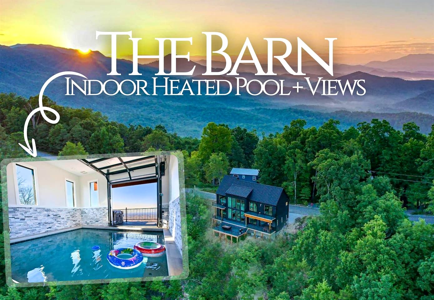 Luxurious Mountain Retreat with Heated Indoor Pool near Gatlinburg in Sevierville, Tennessee